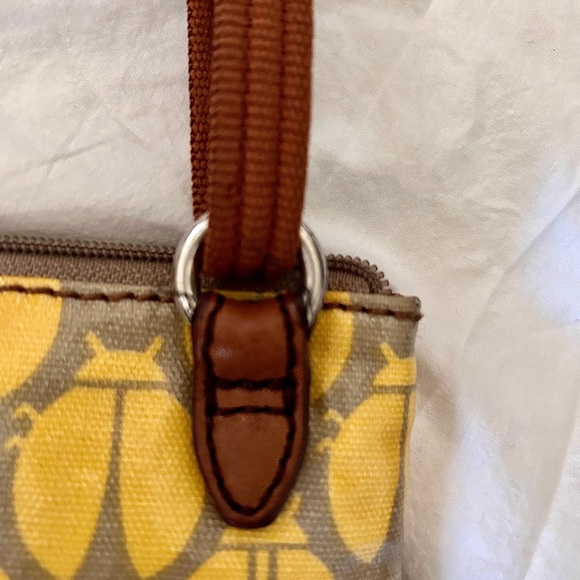 FOSSIL ladybug print coated canvas crossbody bag purse - Picture 6 of 10